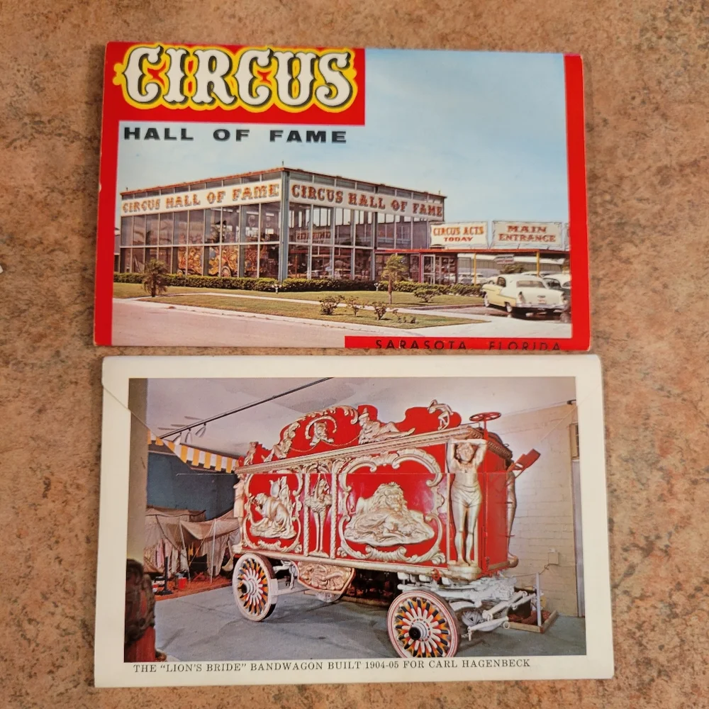 Vintage Postcard Booklets from Florida ~ Circus ~ Seashells ~ Retro!